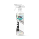 SHILOX Műszerfalápoló 500 ml-es szórófejes flakonban, fehér háttéren.